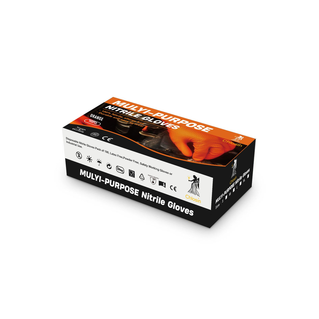 Grip Nitrile Gloves Diamond (Orange)