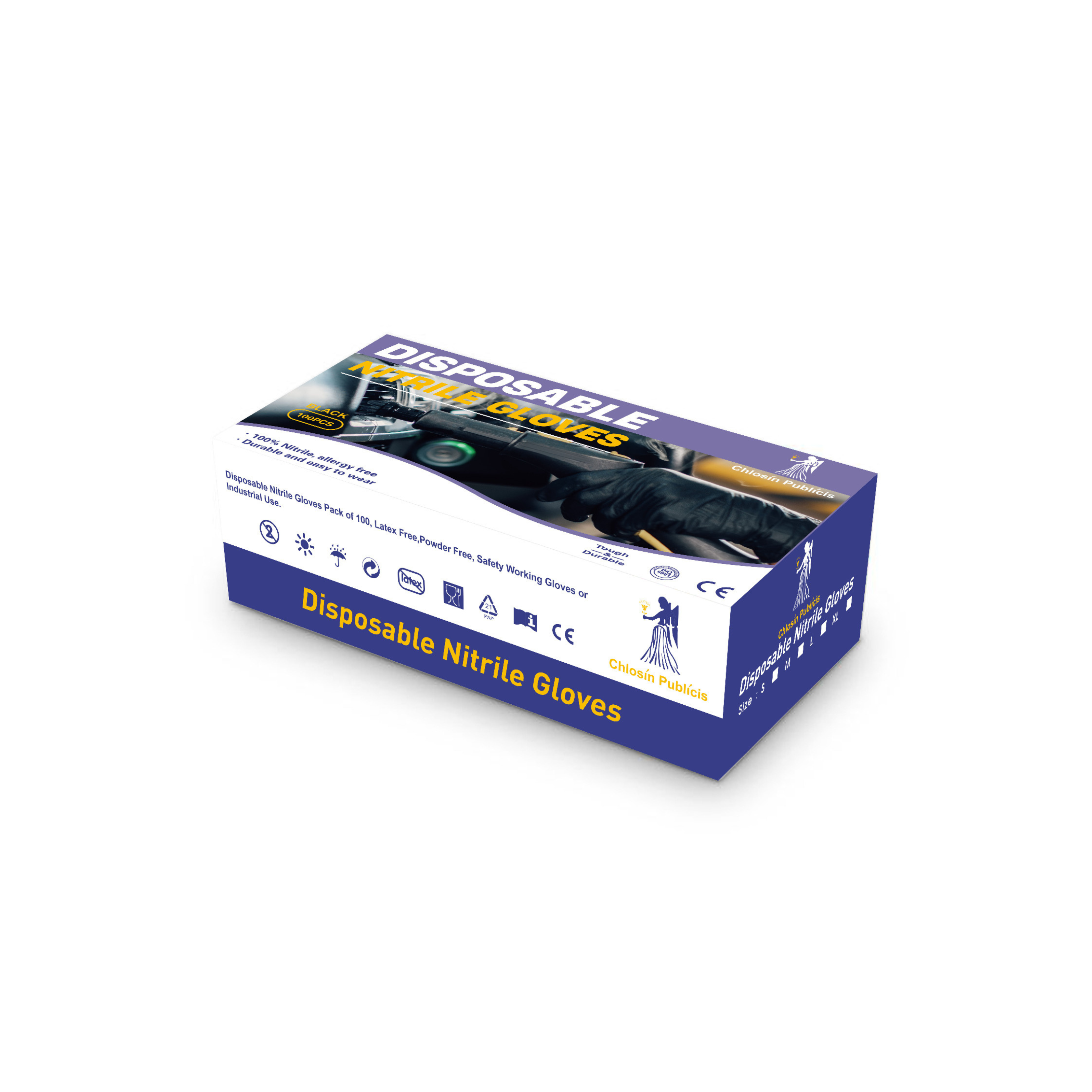 Grip Nitrile Gloves (Black)