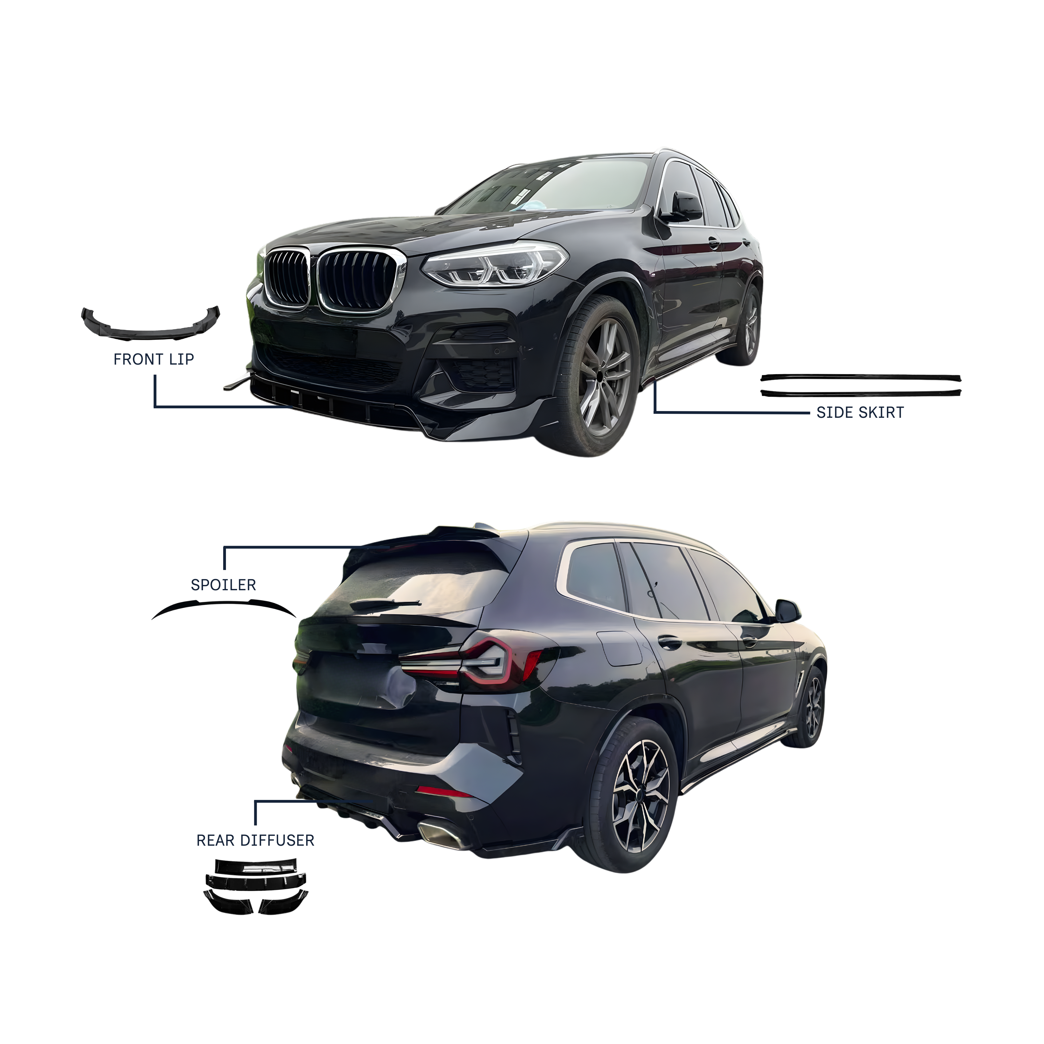 BMW X3 G08 (2022-2023) Full Body Kit – Gloss Black