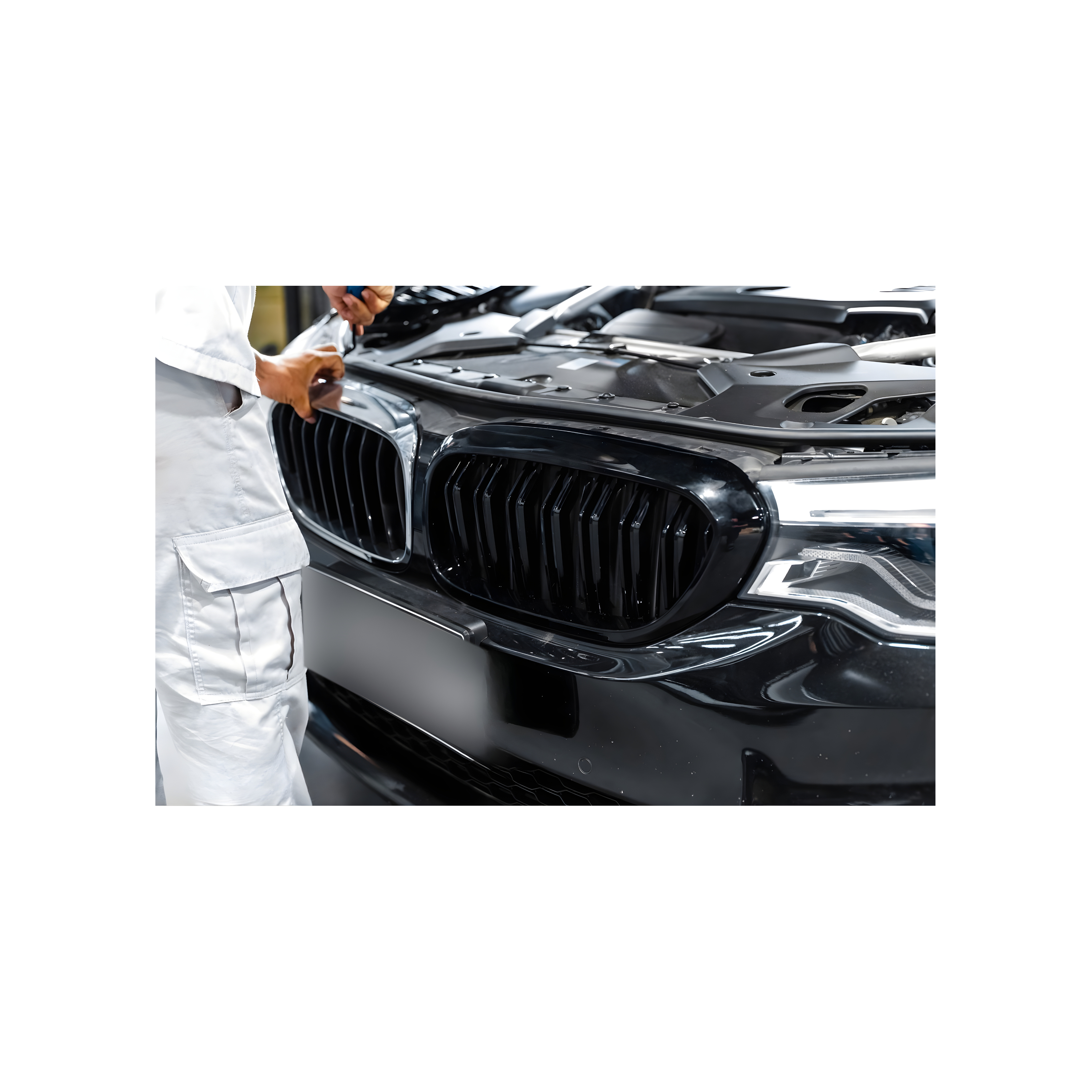 Front Grille Gloss Black Double Line - BMW 5 series G30 PRE LCI (2018-2020)