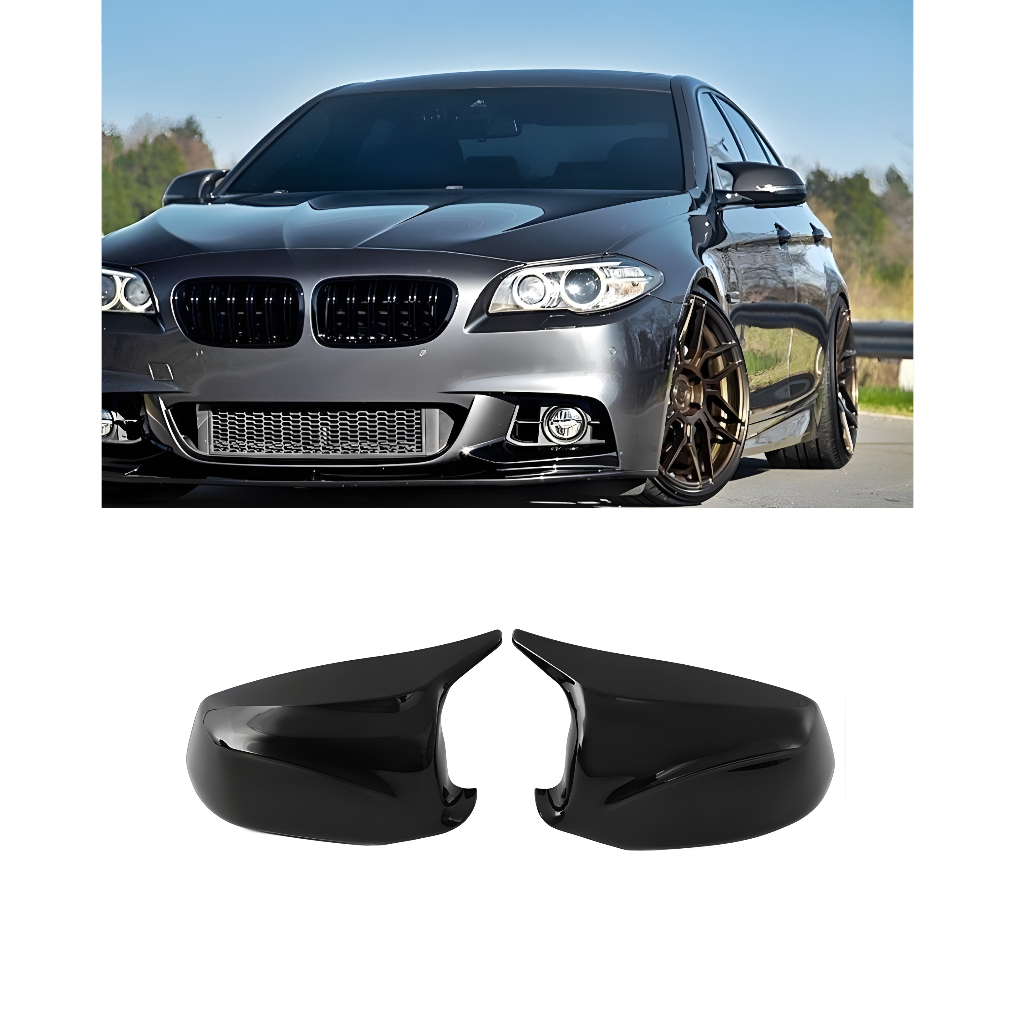 Mirror Cover Set Pair – Custom Fit for BMW 5 series F10 (2010-2013)