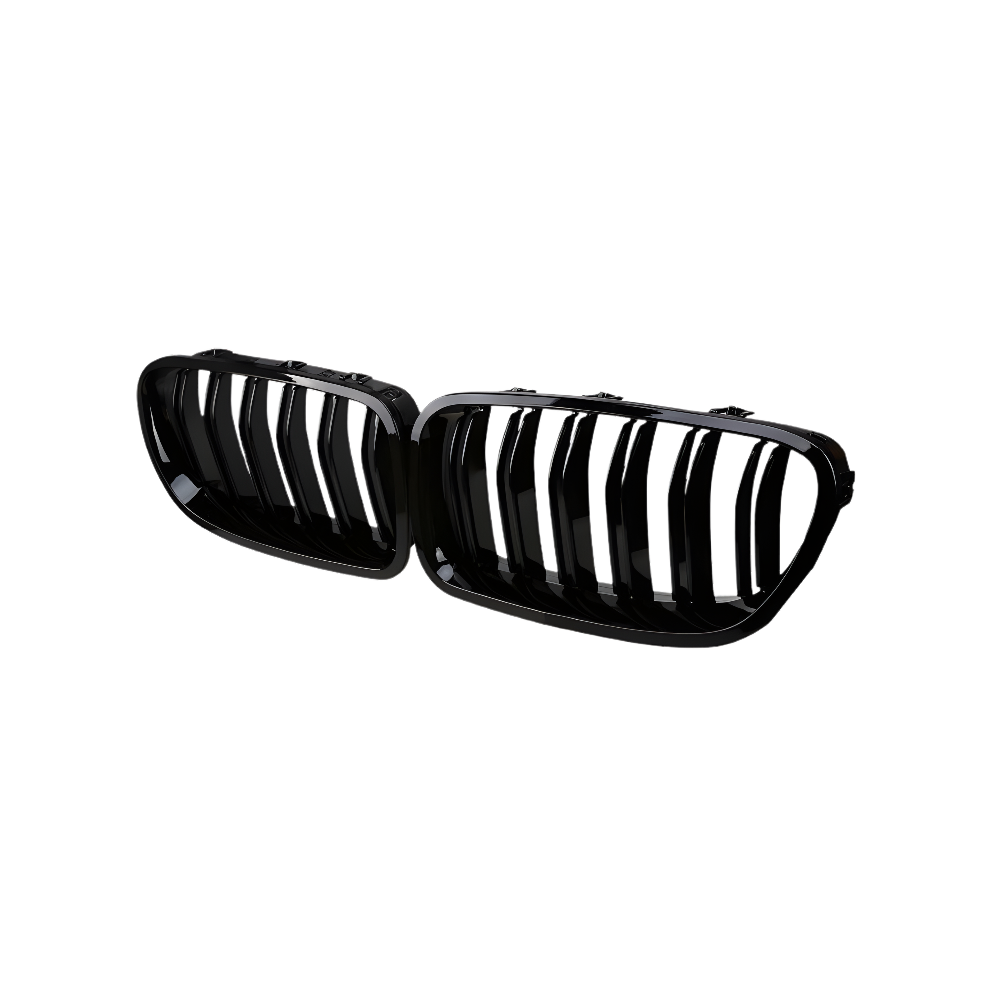 Front Grille Gloss Black Double line - BMW 5 series F10 (2010-2017)