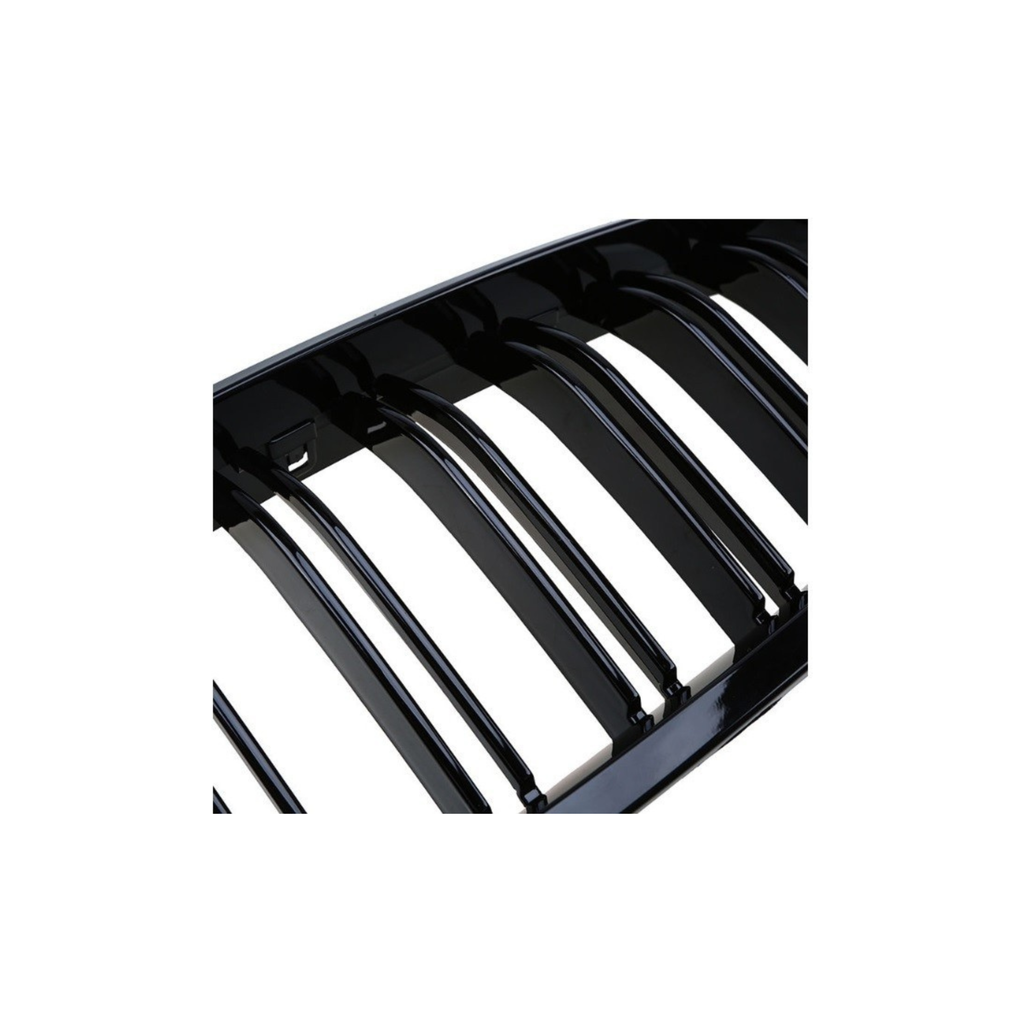 Front Grille Gloss Black Double line - BMW 5 series F10 (2010-2017)