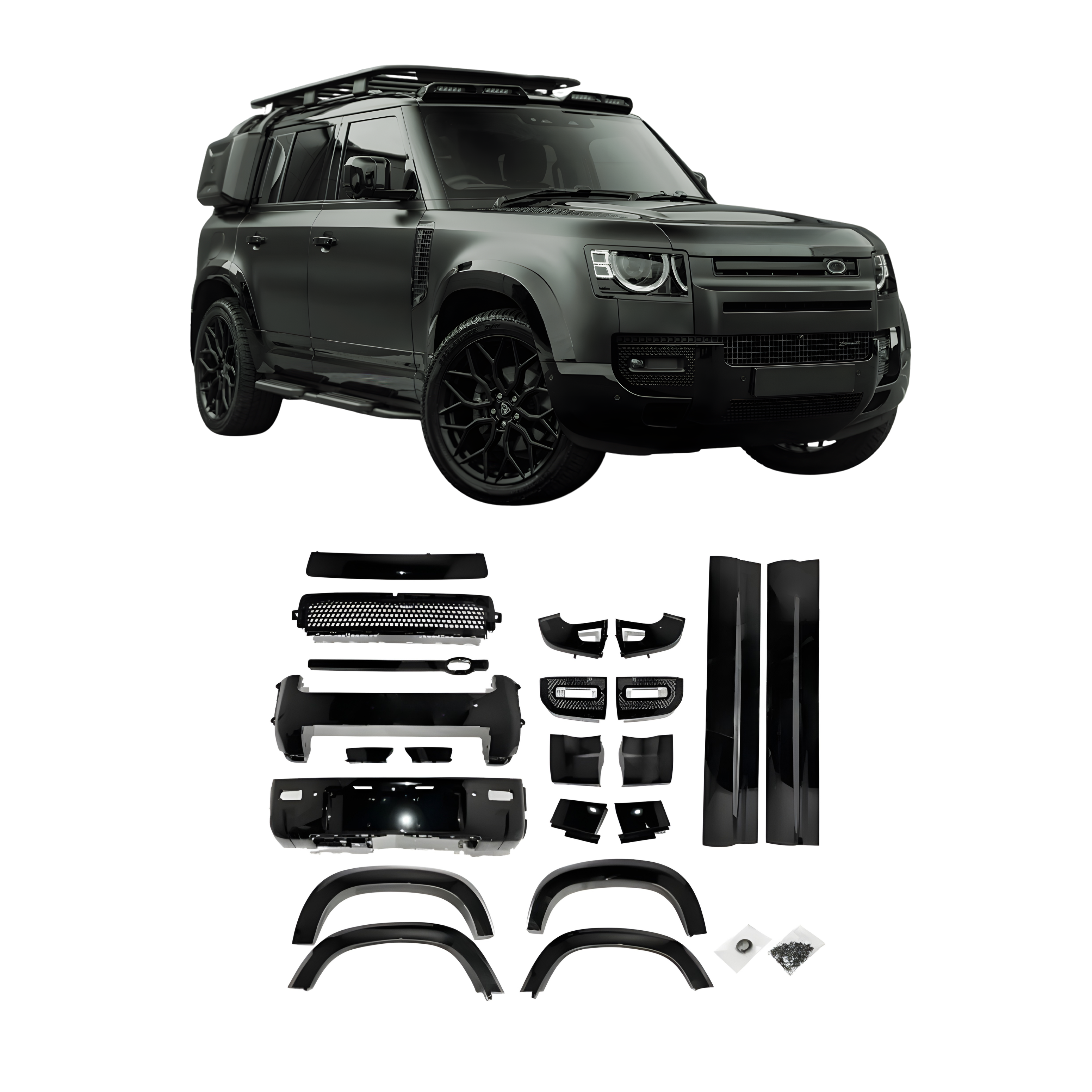 Land Rover Defender L663 90 Gloss Black Full Kit Upgrade