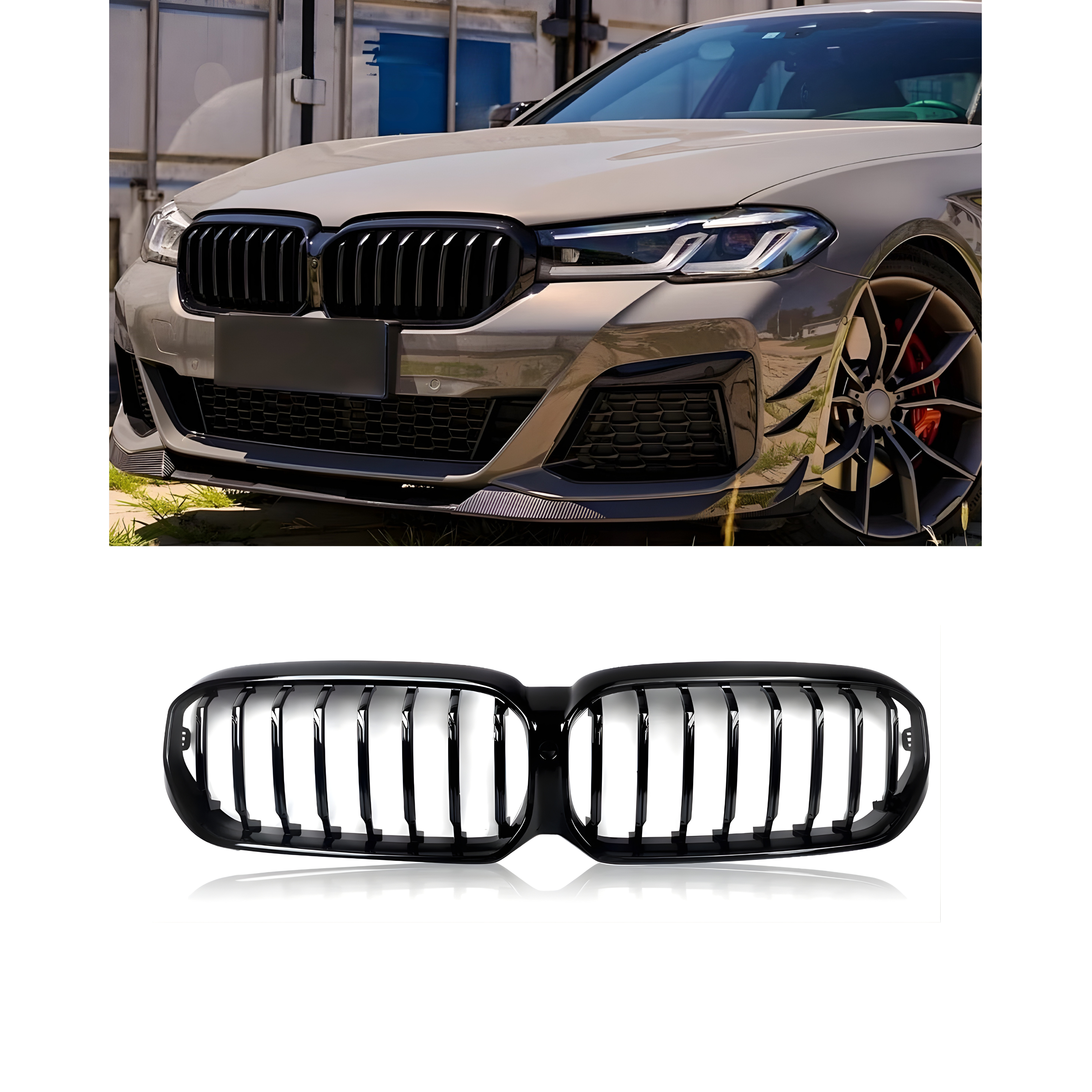 Front Grille Gloss Black - BMW 5 series G30 LCI (2021+)