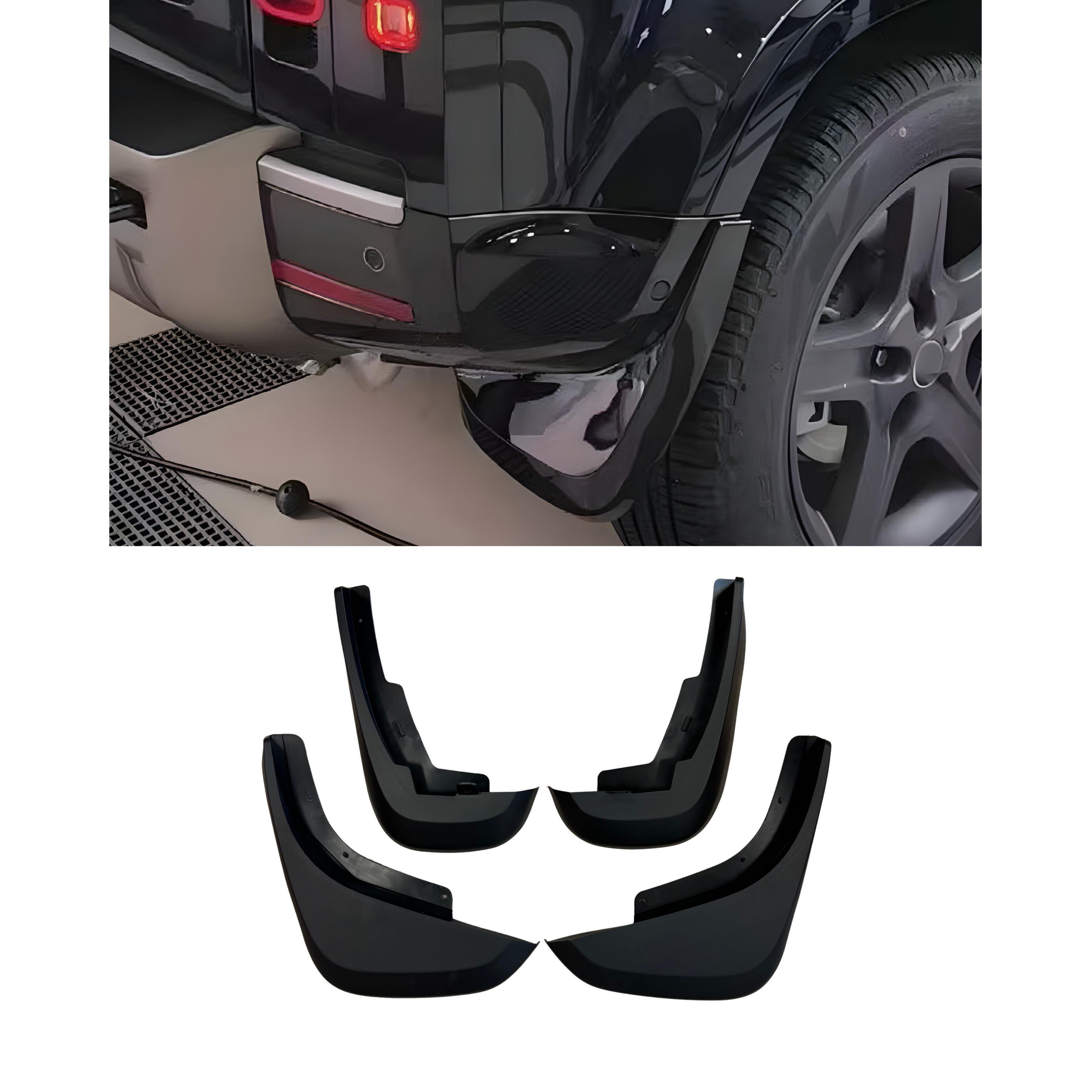 Mud Flaps – Splash Guards - Defender - 4PCS - BLACK (Business Version)