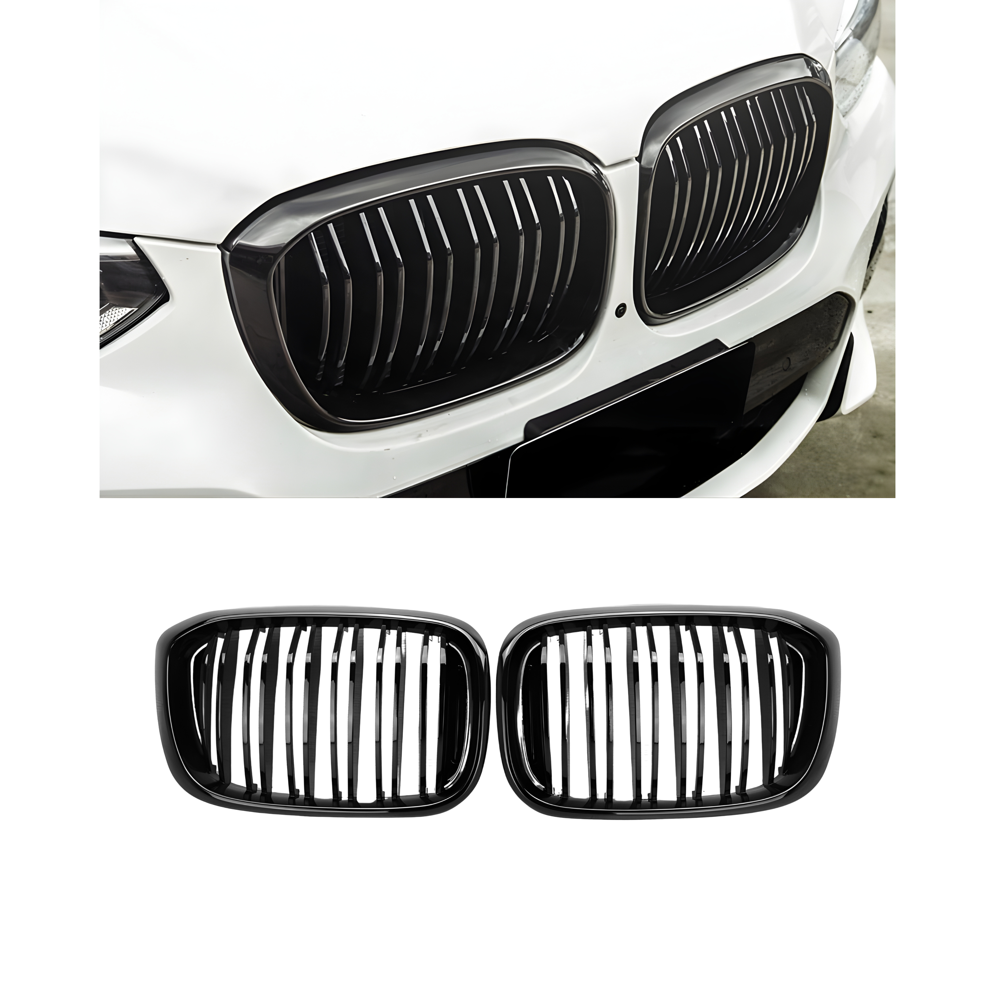 Front Grille Gloss Black Double Line- BMW X3 G01 (2018-2020)