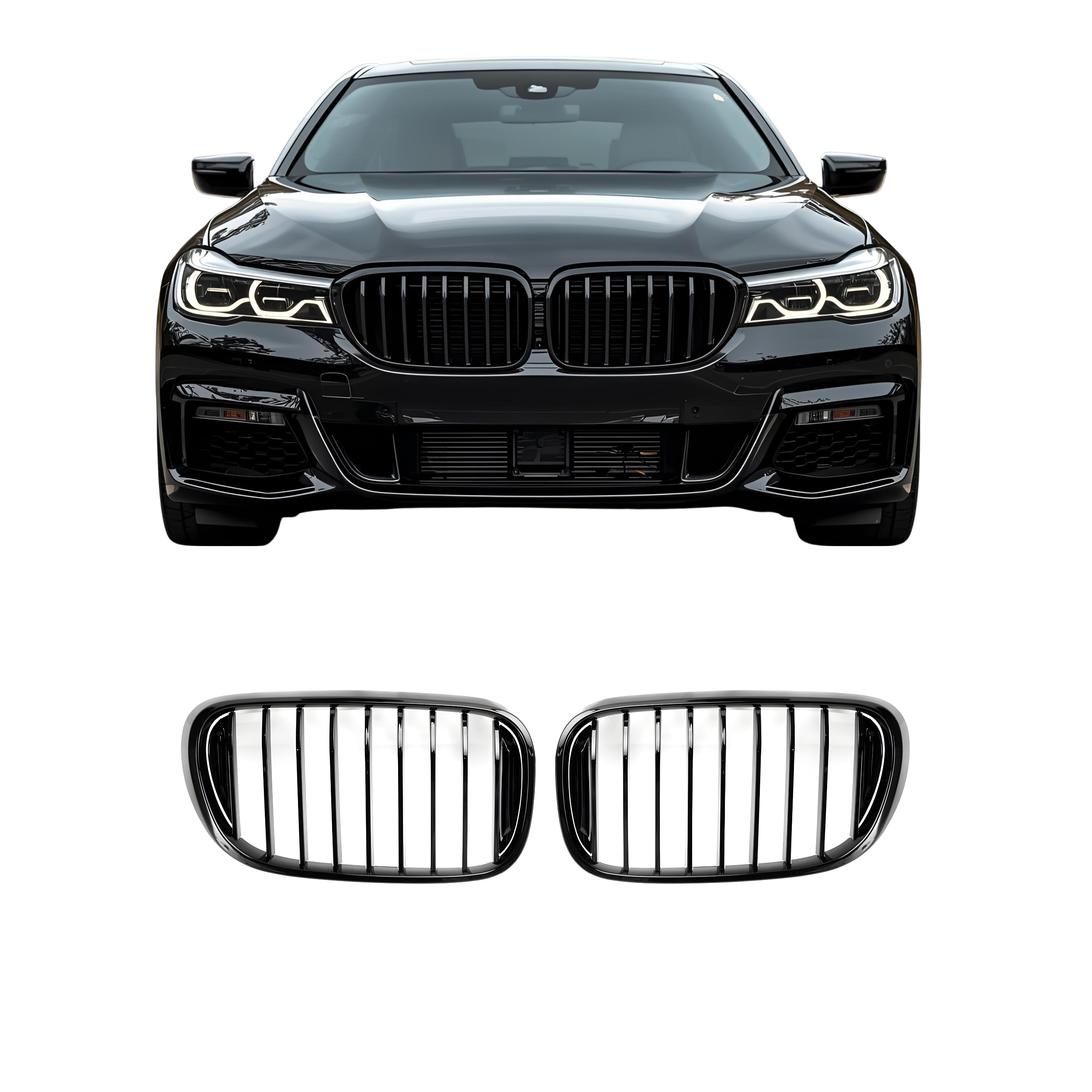 Front Grille Gloss Black - BMW 7 series G11 (2016-2018)