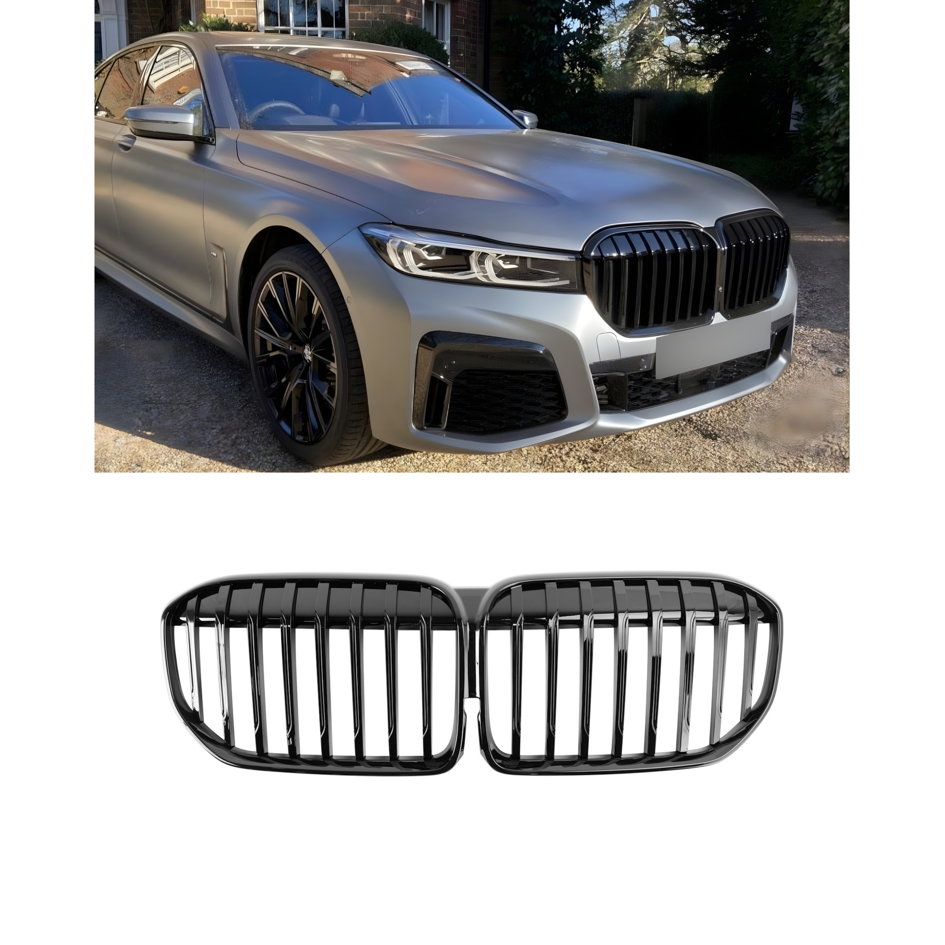 Front Grille Gloss Black - BMW 7 series G12 2019-2023