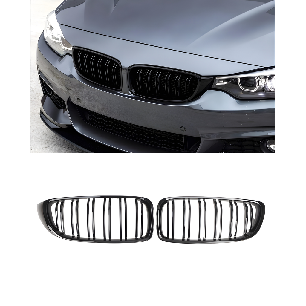 Front Grille Gloss Black Double Line - BMW 4 series F32 2013-2020