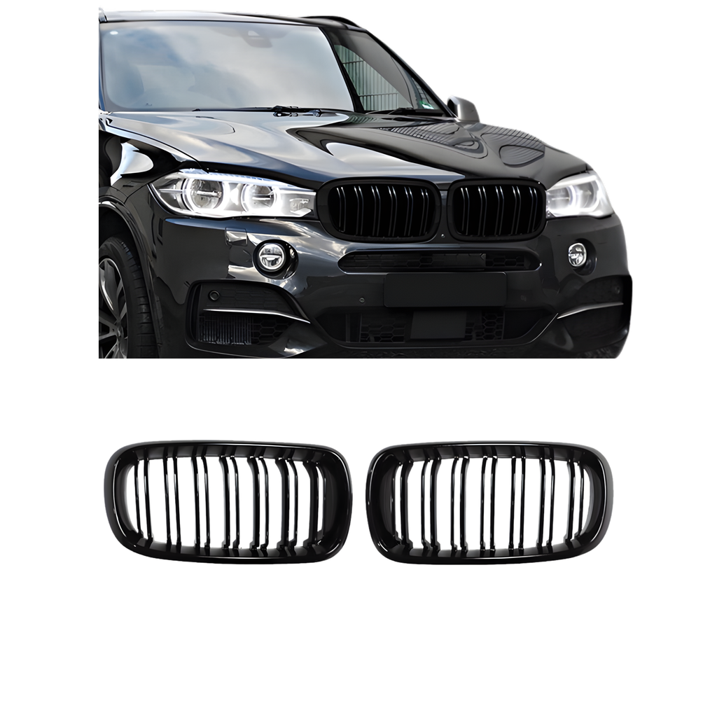 Front Grille Gloss Black Double Line -  BMW X5 F15 (2015-2019)