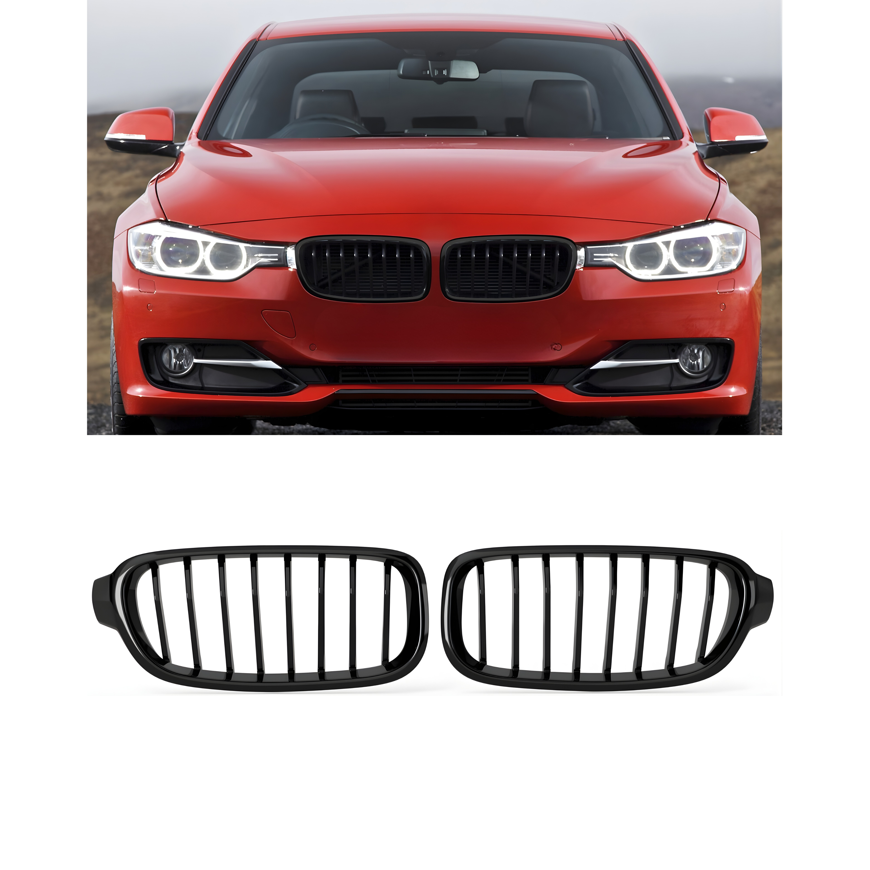 Front Grille Gloss Black - BMW 3 series F30 (2012-2019)
