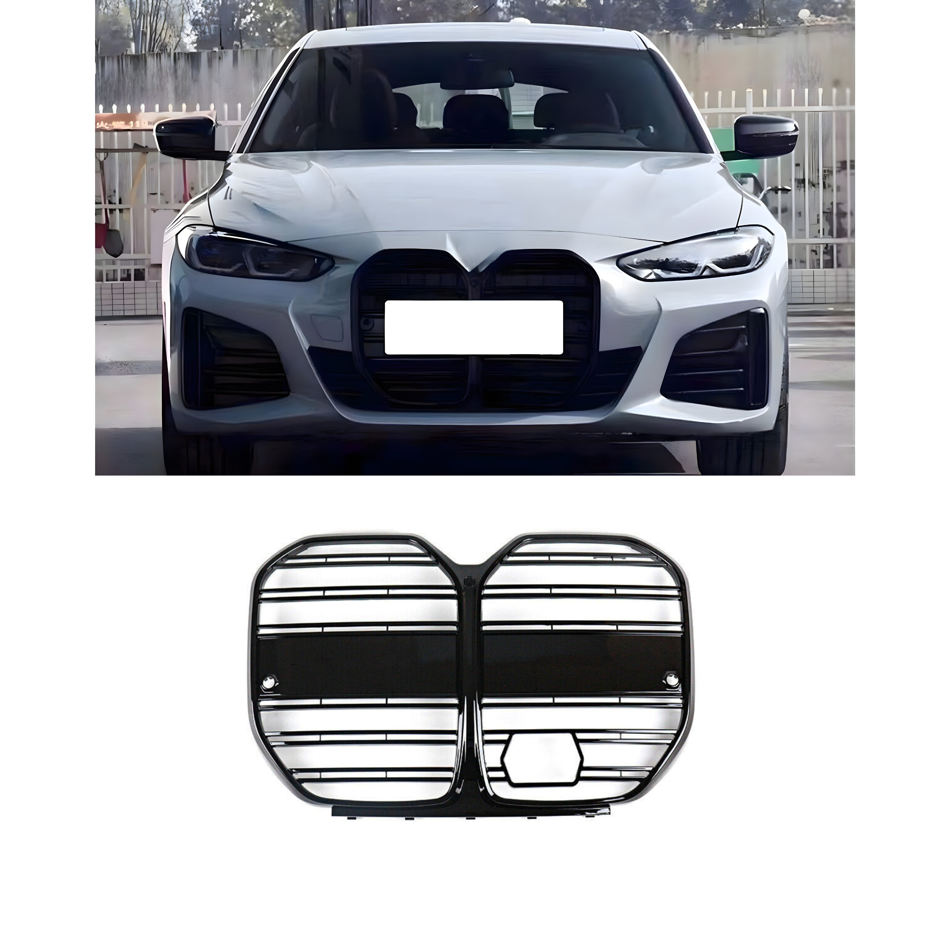 Front Grille Gloss Black Double line - BMW 4 series G26 (2021+)