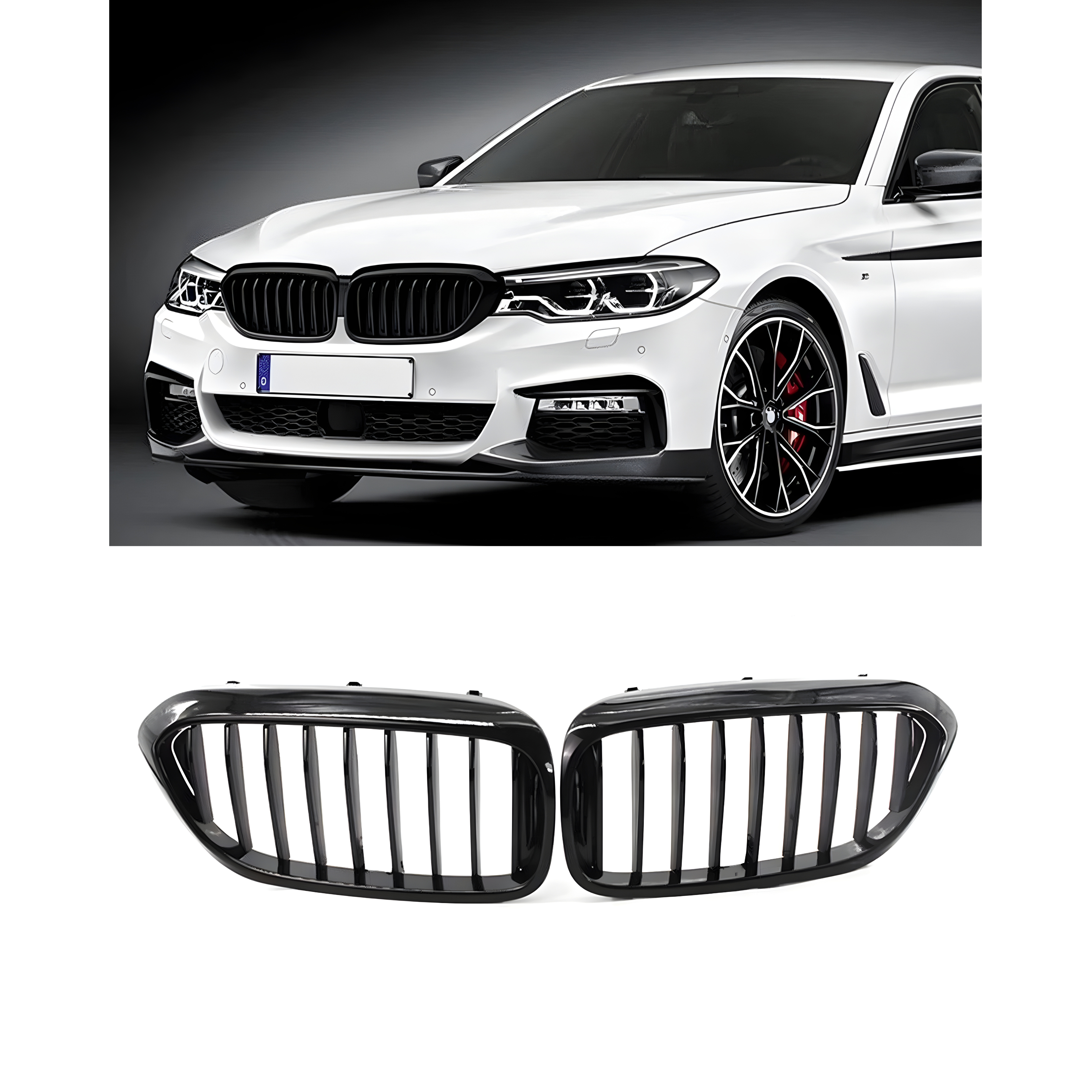 Front Grille Gloss Black - BMW 5 series G30 PRE LCI (2018-2020)