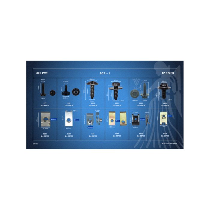 Body Panel Clips Set – 325 PCS / 12 Sizes